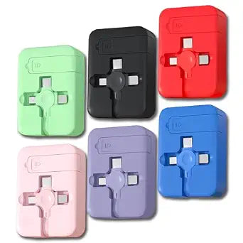 6 Pack 3 in 1 Charging Cable Retractable, USB Multi Charging cables