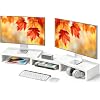 TAVR Dual Monitor Stand Riser, Wooden Computer Monitor Stand for 2 Monitors