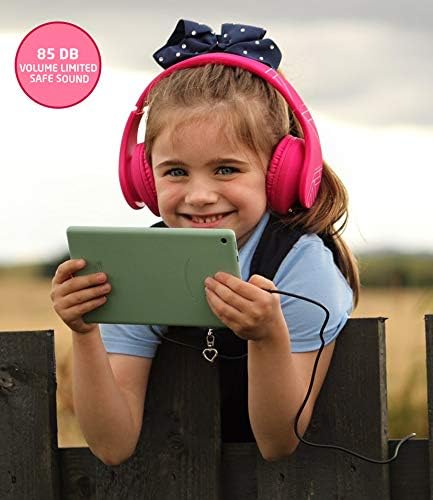 PowerLocus Kids Headphones Over-Ear, Bluetooth Wireless Headphones for Kids,with Microphone, Safe 85DB Volume Limited, Foldable with Carry Case, Audio Cable, Micro SD mode for Online Classes,PC,Phones