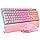 RedThunder K10 Wired Gaming Keyboard and Mouse and Wrist Rest Combo, RGB Backlit, Mechanical Feel Anti-ghosting Keyboard + 7D 7200 DPI Mice+Soft Leather Wrist Rest 3 in 1 PC Gamer Accessories(Pink)
