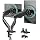 Dual Monitor Stand, Adjustable Monitor Desk Mount for 17″–32″ Computer Screens, Full Motion VESA 75x75/100x100 with C-Clamp & Grommet Aluminum Base, Each Arm Holds 4.4 to 20 lbs AX09DB201