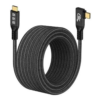16.5FT 20Gbps USB C 3.2 Gen 2 Cable, 5M 90Degree Type C 4K@60Hz UHD Video 5A/240W PD3.0 Fast Charge Cord w/E-Marker Compatible with Thunderbolt 3/4 MacBook Monitor