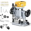 MtiolHig Cordless Compact Router Compatible with DeWalt 20V Battery(Tool Only), Fixed & Plunge Base,Double-Handle Router Fixed Base for woodworking, slotting, trimming, and DIY projects