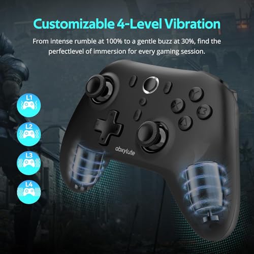 abxylute C6 Wireless PC Controller, Bluetooth Game Controller -1000Hz Polling Rate- Hall Effect Joystick for Windows PC, Switch 1&2, Steam Deck, Android TV/Mobile, iOS, MAC &Tesla Vibration Turbo Lightweight