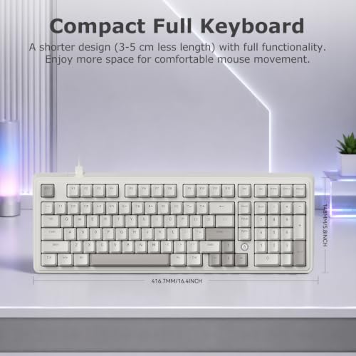 AJAZZ AK980 97% Wired Mechanical Keyboard, Gasket Hot-Swappable, Pre-Lubed