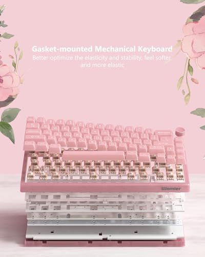 Womier 60% Keyboard QMK/VIA, Pink Gaming Mechanical Keyboard Creamy - Image 7