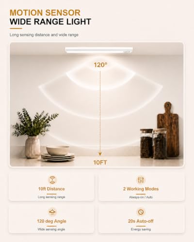 4-Pack 10 Inch Wireless Under Cabinet Lighting, 6500 | Ambient Smart L - Image 3