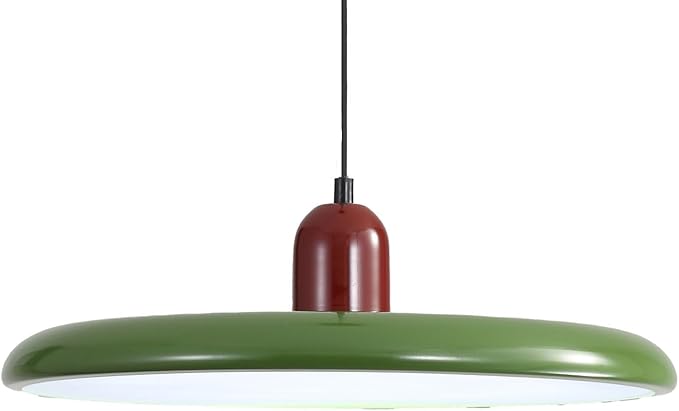LED Pendant Light 40 cm Modern 36 W with Colour Temperature Dimmable Ceiling Lamp 3000K/4500K/6000K Metal and Acrylic for Dining Room Kitchen Living Room (Red + Green)