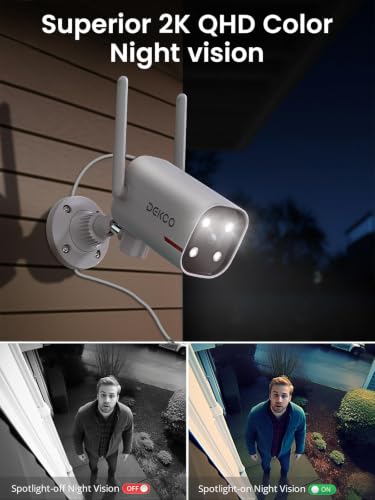 DEKCO 2K Outdoor Security Cameras, Wired WiFi, 2 Pack - Image 6