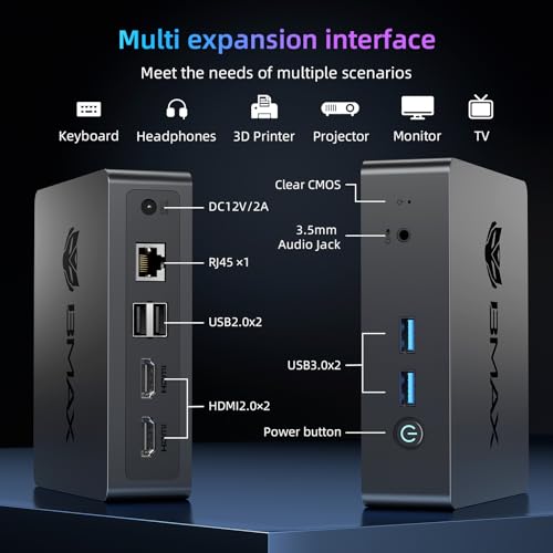 Bmax Mini PC Computers Intel N4500 Max 2.8GHz, Small Desktop Computer 8GB DDR4 RAM 256GB M.2 SSD Expansion 4TB, Budget Micro Compact PCs Dual 4K HDMI, WiFi5 BT5.0 Prebuilt OS-Home Office Gaming B3 Pro - Image 7