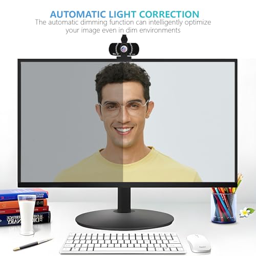 Akyta 1080P PC Webcam, Plug and Play USB C Camera with Microphone/Privacy Cover/Stand/Adapter & Wide Angle 110°, Web Camera for Desktop Computer PC Mac Video Calling/Zoom Conference
