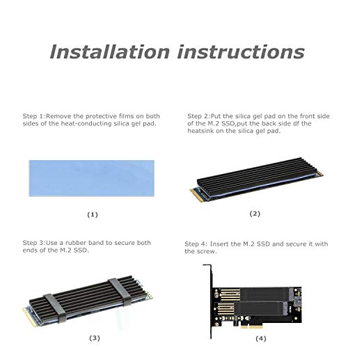 Dual M.2 PCIE Adapter for SATA or PCIE NVMe SSD with Heat Sink Solution