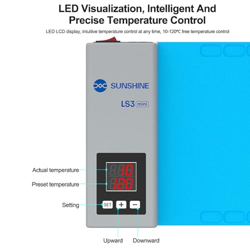 LS3 Mini LCD Screen Remover Heating Stage Separator Pad 10.5 - inch CPB Heating Compatible with iPad iPhone Smartphone LCD Screen Separator Machine Repair Tools Heat Plate
