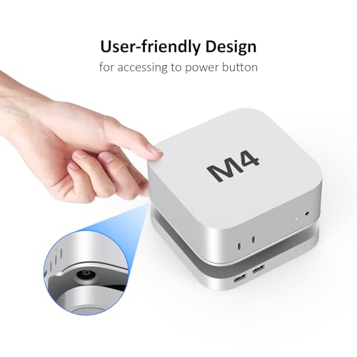 Akkyajaure 40Gbps USB4 Mac mini M4/M5/M6 Dock, All-Aluminum Docking Station with 40Gbps M.2 SSD (NVMe PCle) Enclosure, 3*USB 2.0, 3.5mm Audio, USB4 Host | Mac mini M4/M5/M6 USB-4 Dock - Image 6
