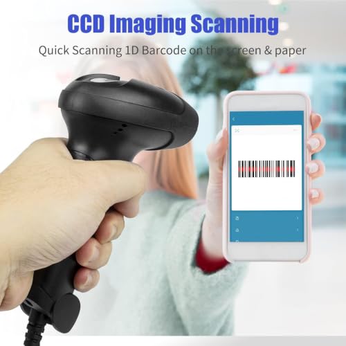 NetumScan USB 1D Barcode Scanner, Handheld Wired CCD Barcode Reader (1)
