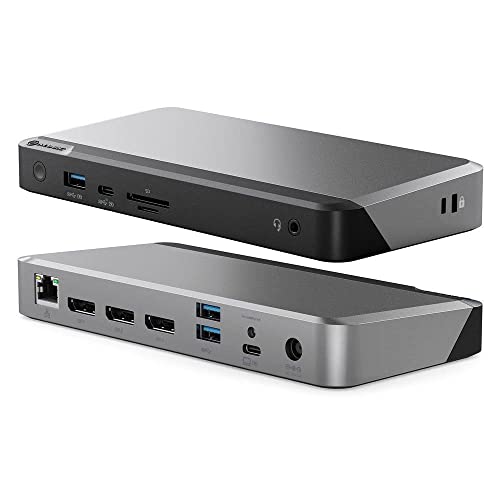 ALOGIC MX3 4K Triple Display Docking Station, 11-in-1 USB-C Dock with 3X DisplayPort, 100W Laptop Charging, USB Hub, Ethernet, SD & microSD Card Reader, Audio Jack for Windows Laptops