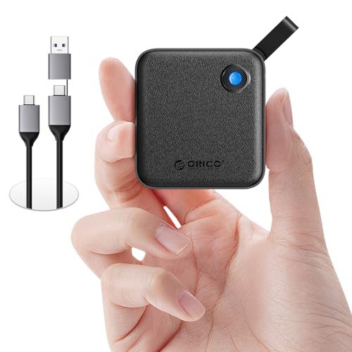 ORICO 256GB Portable SSD with 2 in 1 USB C/A Cable, Up to 460MB/s,Black