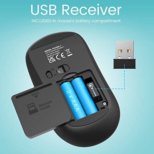 2.4G Wireless Keyboard Mouse Combo, Full-Sized for Computer- Black - Image 6