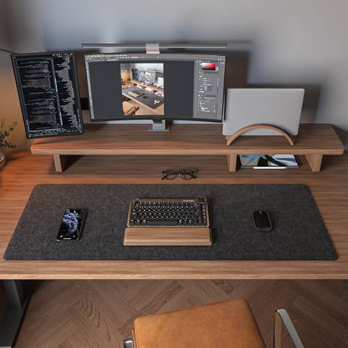DAWNTREES Felt Desk Mat, Computer Mat for Desk, Dark | Computer Access - Image 5