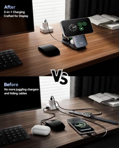 AOC GW300 25W Qi2.2-Certified 3-in-1 Foldable Wirele | Wireless Charge - Image 7