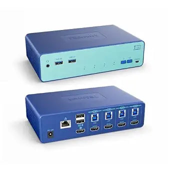 4K@60Hz HDMI KVM Switch 4 Computers 1 Monitor EDID USB 3.0 RJ45