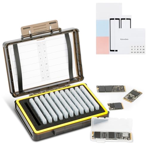 Dual Protect M.2 SSD Holder with 12 PCS Individual Clear M.2 NVMe Case