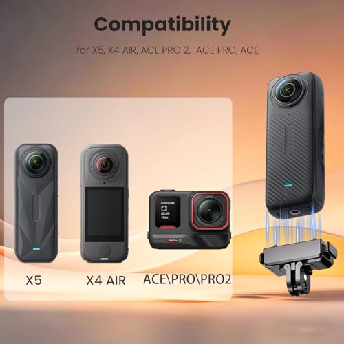 1/4" Magnetic Quick Release Adapter with Mechanical Lock for Insta360 X5/X4 Air/Ace Pro 2/Ace Pro/Ace, Aluminum Base, Heavy Duty Anti-Drop Camera Mount