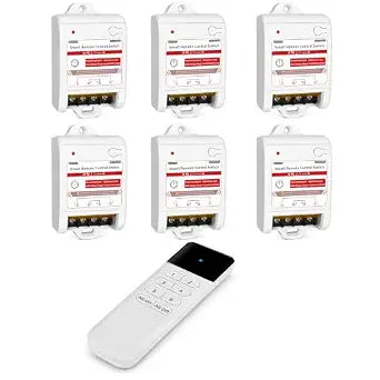 Wireless Light Switch and Receiver Kit, 1 Switch, 6 Receivers