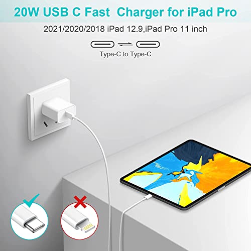 iPad Fast Charger, 20W iPad Pro Charger with 10FT iPhone 17 16 Charging Cable for iPhone 17/17 Pro/17 Air/16,iPad A16/10th, iPad Air 13/11 inch M4/M3/M2/5th, iPad mini 7/6th, iPad Pro 13/12.9/11 inch - Image 3
