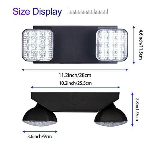 Black Emergency Lights with Battery Backup, Commercial LED Emergency Light