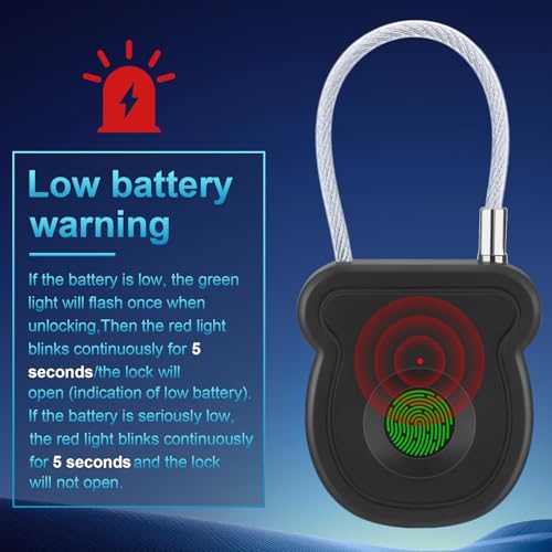 BlumWay Fingerprint Padlock, Keyless Smart Lock, 0.5 - Image 7