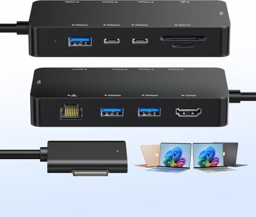Surface Docking Station, 10-in-1 Dock for Microsoft Surface with 4K HDMI