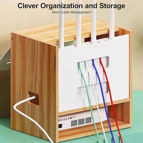WiFi Router Storage Cabinet, Multi-Functional Router Storage Box, Multimedia Concealment Cabinet, for Living Room, Office, Bedroom(30 * 31cm/11.8 * 12.2in)