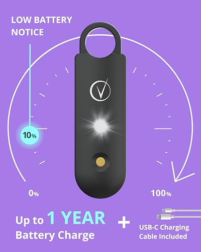 Vantamo Personal Alarm for Self Defense with Low Battery Notice, Strobe Light & Extra Loud 130 dB Double Speakers Safety Keychain Set for Women, Rechargeable Panic Button for Womens Self Defense