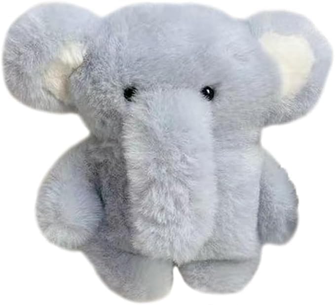 SGVAHY Furry Case for AirPods 4, Funny Cute 3D Cartoon Plush Design Blue Elephant Soft Warm Fluffy Cover Keychain Anti-Fall Protective Case Women Girls
