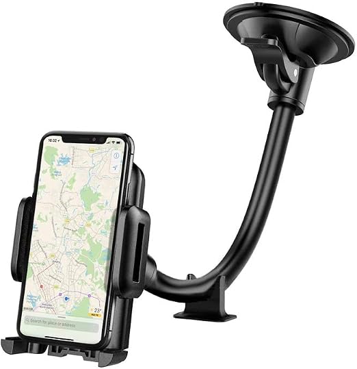 Car Phone Holder Mount, Cell Phone Holder for Car,Universal Car Phone Mount Windshield with Strong Suction, Anti-Shake Stabilizer Phone Car Holder,Compatible with All iPhone Android Smartphone