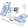 Dual Phone Magnetic Wireless Charging Station for Apple Devices/Apple Ecosystem,with Auto-Switch 7-Color Light & Clock, Compatible with iPhone 17/16/15, for iWatch 11/10/9 & AirPods Pro3（Cream