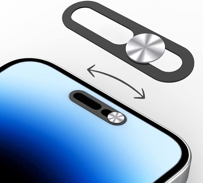 Front Camera Cover , Camera Cover Compatible with iPhone 14Pro/14Pro Max/iPhone15/15Puls/15Pro/15ProMax/iPhone16/16Pro/16Plus/16Pro Max,Webcam Cover Protector Protect Privacy and Security(2PCS,Silver)