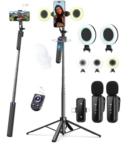 Vlogging Kit for iPhone/Android, 63”Auto Face Tracki | Phone Accessori - Image 2
