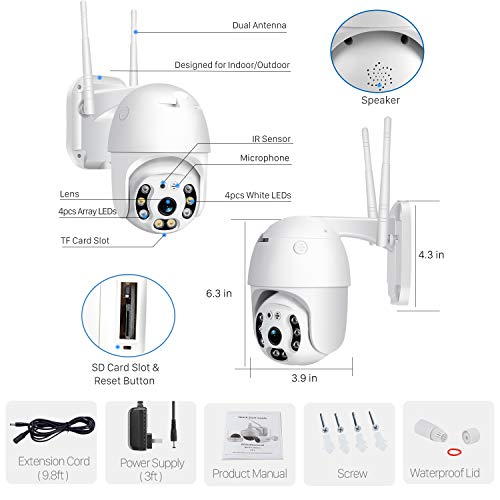 Pan Tilt Outdoor Security Camera, 1080P Home WiFi IP | Home Security C - Image 7