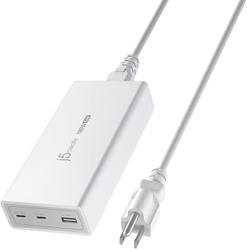 j5create 185W GaN USB-C/A 3-Port Laptop Super Charger w/Power Delivery 3.1