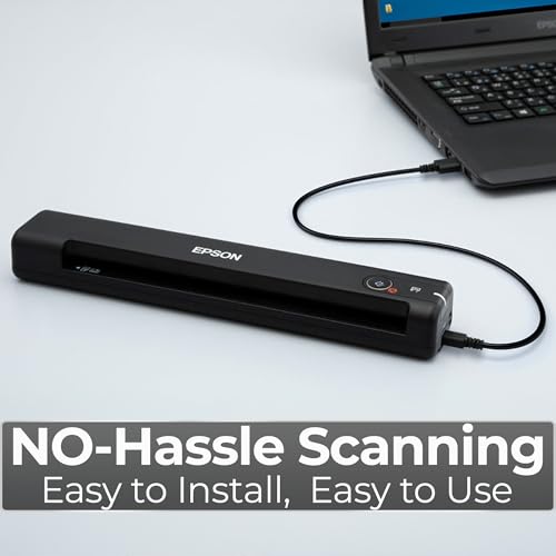 Workforce Es-50 Portable Document Scanner for Laptop - Complete Bundle for Pc and Mac – Best Travel Photo Scanner, with Feeder, Wireless, Mobile Friendly, Mini USB Cable Included (Renewed)
