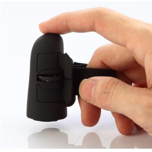 Mini Finger Mouse,Small Bluetooth Finger Ring Mouse Handheld Pocket Ring Mice Ergonomic Portable Wearable Optical Remote Control Mice for Office Home Gaming Computer Laptop Tablet Smartphone-Black