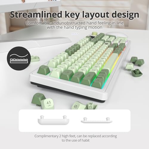 Owpkeenthy 96% Wireless Matcha Green Keyboard with Number Pad Knob - Image 5