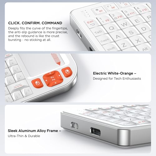 K809 Mini Wireless Keyboard with Touchpad, Easy Media Control - White