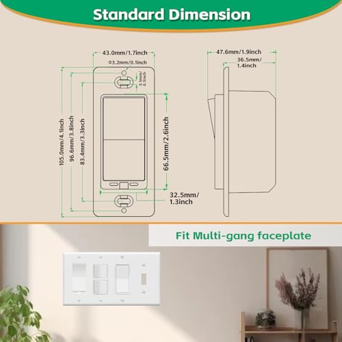 Zigbee Smart Switch no Neutral Required | 1 Channel Rocker Paddle Smart Light Switch Compatible with Alexa, SmartThings and Work with Google Home, Smart Home Devices, 1-Pack