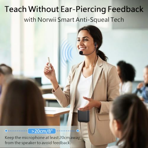 Norwii Voice Amplifiers for Teacher with Headset Microphone and Speaker