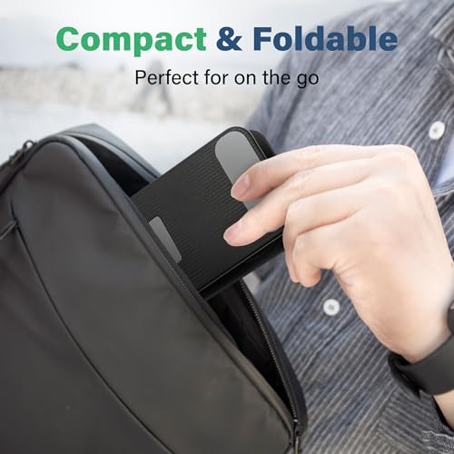 SenseAGE Rotatable Cell Phone Stand, Adjustable Folding Cell Phone Stand for Desk, Home Office Mobile Stand, Desktop Phone Holder, Compatible with iPhone&Smart Phones Accessories (Black)