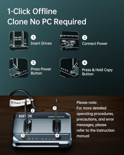 Dual-Bay M.2 SSD Cloner 20Gbps NVMe Duplicator Quadruple Cooling