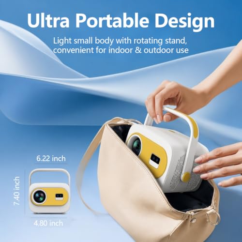 Mini Projector with 1080P Support 240 ANSI Lumens WiFi Bluetooth 5.2